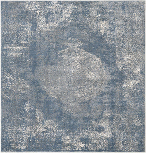 Blue 6' 1 x 6' 1 Portland Square Area Rug 85% Polypropylene & 15% Polyester Vintage Distressed Traditional Carpet for Home Decor for Sale at Rug Engine