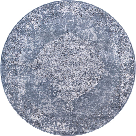 Blue 3' 1 x 3' 1 Portland Round Area Rug 85% Polypropylene & 15% Polyester Vintage Distressed Traditional Carpet for Home Decor for Sale at Rug Engine