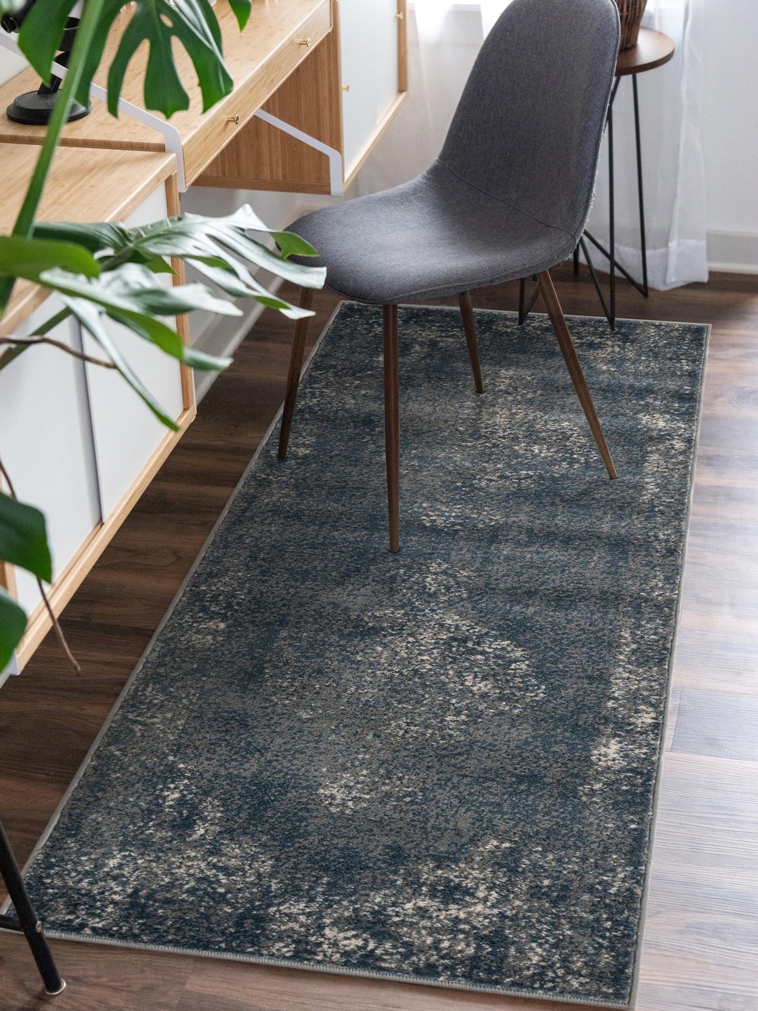 Blue 2' x 8' Portland Runner Area Rug 85% Polypropylene & 15% Polyester Vintage Distressed Traditional Carpet for Home Decor for Sale at Rug Engine