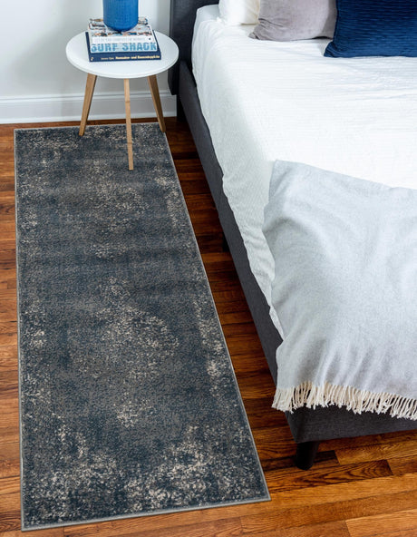 Blue 2' 2 x 12' Portland Runner Area Rug 85% Polypropylene & 15% Polyester Vintage Distressed Traditional Carpet for Home Decor for Sale at Rug Engine