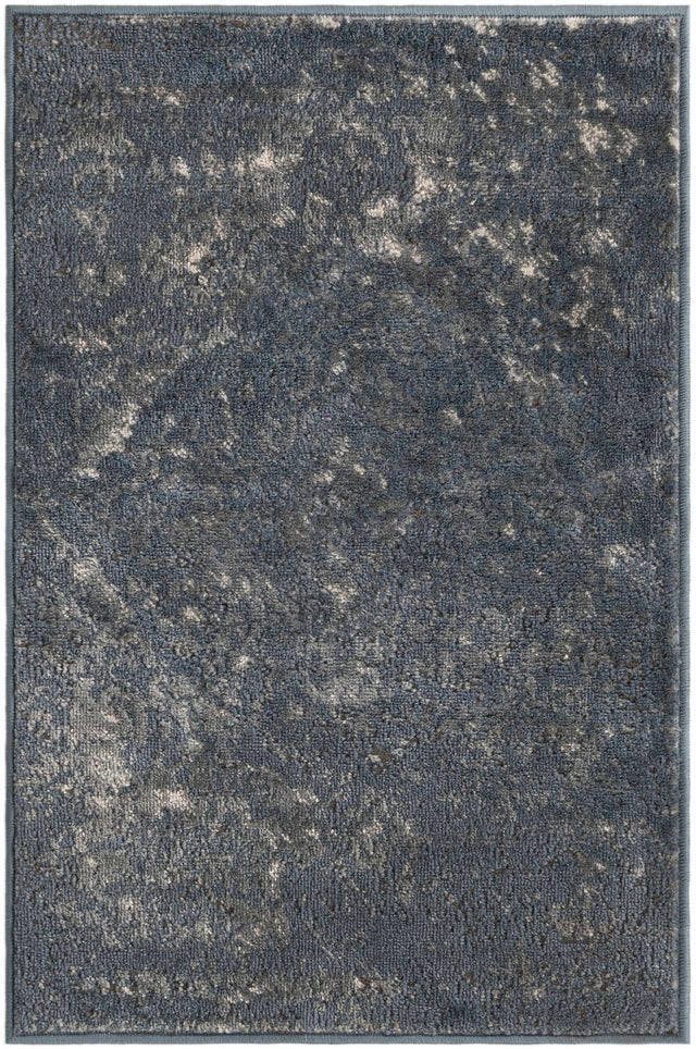 Blue 2' 2 x 3' 1 Portland Rectangle Area Rug 85% Polypropylene & 15% Polyester Vintage Distressed Traditional Carpet for Home Decor for Sale at Rug Engine