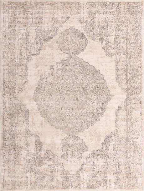Ivory 10' x 13' 1 Portland Rectangle Area Rug 85% Polypropylene & 15% Polyester Vintage Distressed Traditional Carpet for Home Decor for Sale at Rug Engine