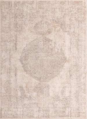 Ivory 9' x 12' Portland Rectangle Area Rug 85% Polypropylene & 15% Polyester Vintage Distressed Traditional Carpet for Home Decor for Sale at Rug Engine