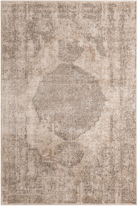 Ivory 6' 1 x 9' Portland Rectangle Area Rug 85% Polypropylene & 15% Polyester Vintage Distressed Traditional Carpet for Home Decor for Sale at Rug Engine