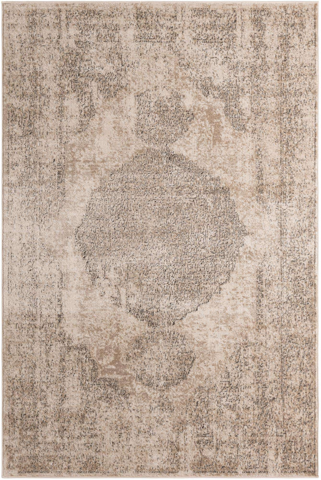 Ivory 6' 1 x 9' Portland Rectangle Area Rug 85% Polypropylene & 15% Polyester Vintage Distressed Traditional Carpet for Home Decor for Sale at Rug Engine