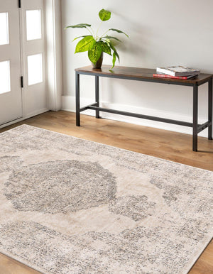 Ivory 5' 3 x 8' Portland Rectangle Area Rug 85% Polypropylene & 15% Polyester Vintage Distressed Traditional Carpet for Home Decor for Sale at Rug Engine
