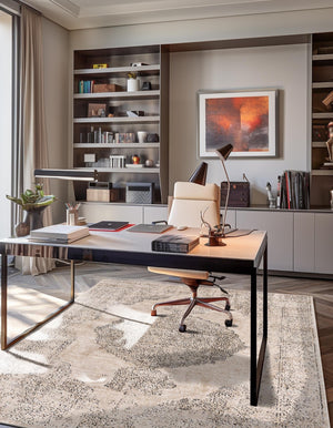 Ivory 5' 3 x 8' Portland Rectangle Area Rug 85% Polypropylene & 15% Polyester Vintage Distressed Traditional Carpet for Home Decor for Sale at Rug Engine