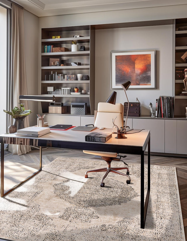 Ivory 5' 3 x 8' Portland Rectangle Area Rug 85% Polypropylene & 15% Polyester Vintage Distressed Traditional Carpet for Home Decor for Sale at Rug Engine