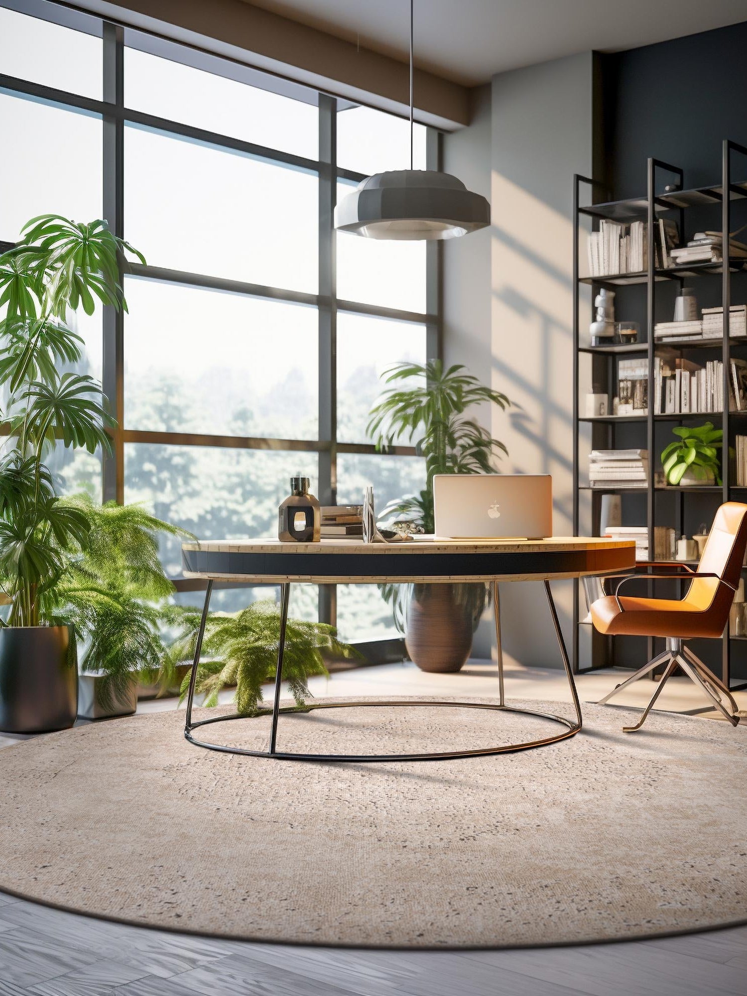 Ivory 5' 3 x 5' 3 Portland Round Area Rug 85% Polypropylene & 15% Polyester Vintage Distressed Traditional Carpet for Home Decor for Sale at Rug Engine