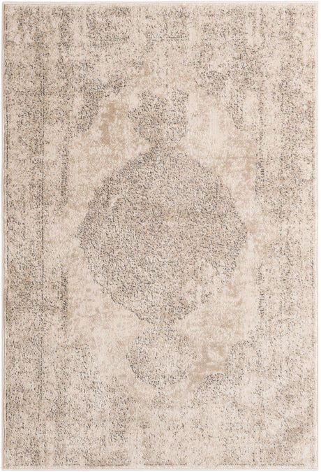 Ivory 4' 1 x 6' 1 Portland Rectangle Area Rug 85% Polypropylene & 15% Polyester Vintage Distressed Traditional Carpet for Home Decor for Sale at Rug Engine