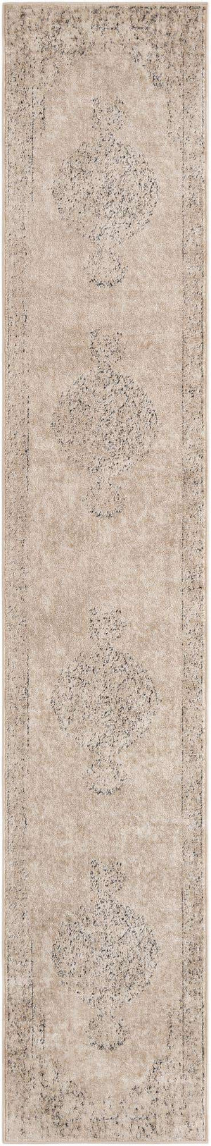Ivory 2' 2 x 12' Portland Runner Area Rug 85% Polypropylene & 15% Polyester Vintage Distressed Traditional Carpet for Home Decor for Sale at Rug Engine