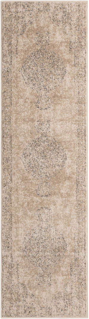 Ivory 2' x 8' Portland Runner Area Rug 85% Polypropylene & 15% Polyester Vintage Distressed Traditional Carpet for Home Decor for Sale at Rug Engine