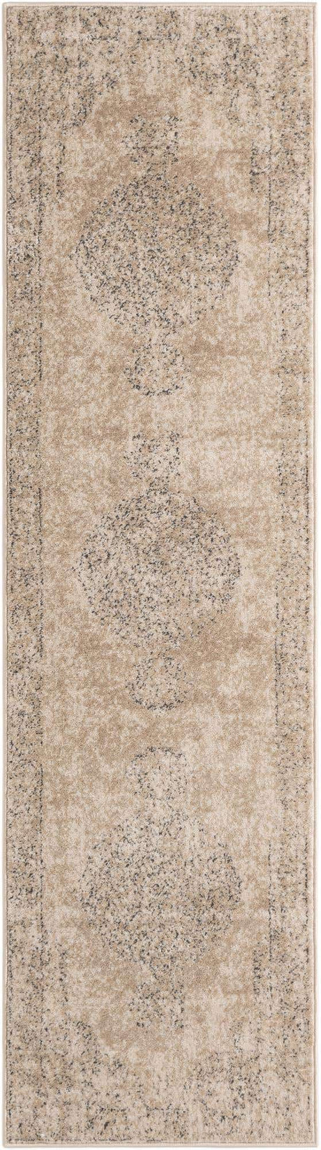 Ivory 2' x 8' Portland Runner Area Rug 85% Polypropylene & 15% Polyester Vintage Distressed Traditional Carpet for Home Decor for Sale at Rug Engine