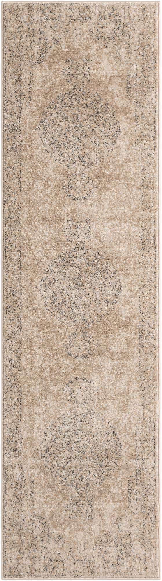 Ivory 2' x 8' Portland Runner Area Rug 85% Polypropylene & 15% Polyester Vintage Distressed Traditional Carpet for Home Decor for Sale at Rug Engine
