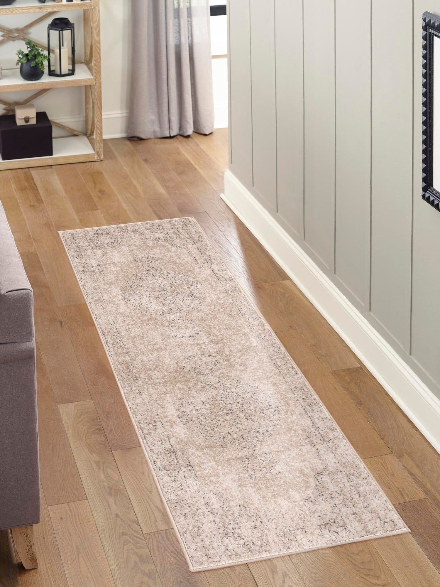 Ivory 2' 2 x 12' Portland Runner Area Rug 85% Polypropylene & 15% Polyester Vintage Distressed Traditional Carpet for Home Decor for Sale at Rug Engine