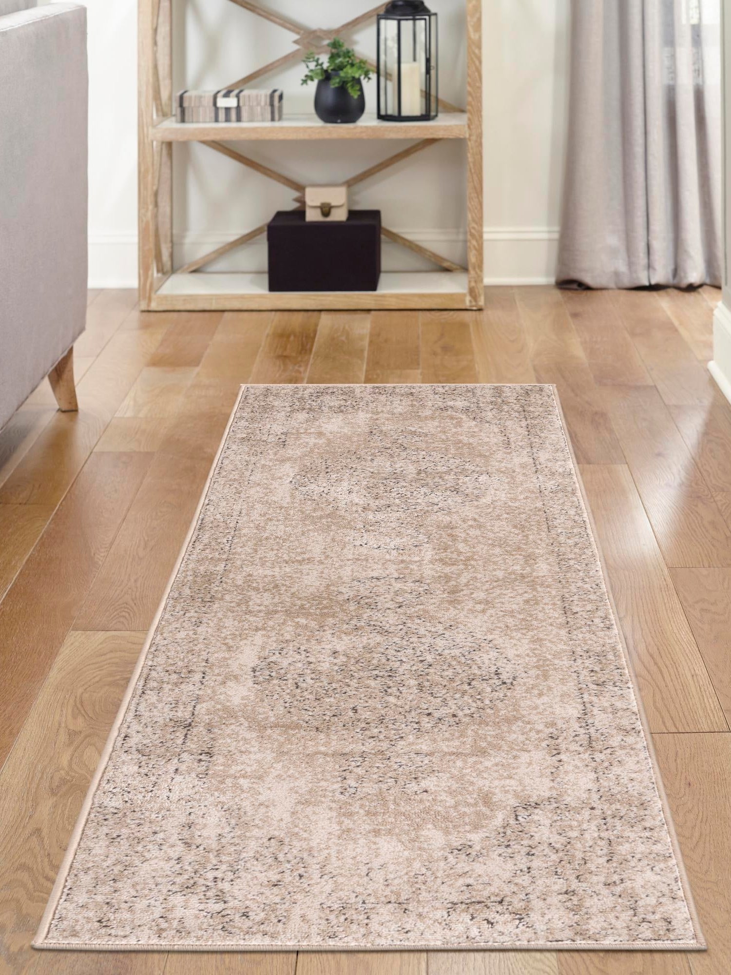 Ivory 2' x 8' Portland Runner Area Rug 85% Polypropylene & 15% Polyester Vintage Distressed Traditional Carpet for Home Decor for Sale at Rug Engine