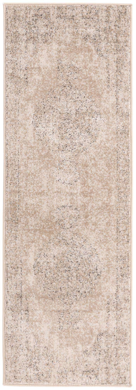 Ivory 2' x 6' 1 Portland Runner Area Rug 85% Polypropylene & 15% Polyester Vintage Distressed Traditional Carpet for Home Decor for Sale at Rug Engine