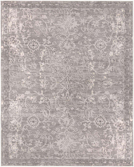 Gray 10' x 13' 1 Portland Rectangle Area Rug 85% Polypropylene & 15% Polyester Vintage Distressed Traditional Carpet for Home Decor for Sale at Rug Engine