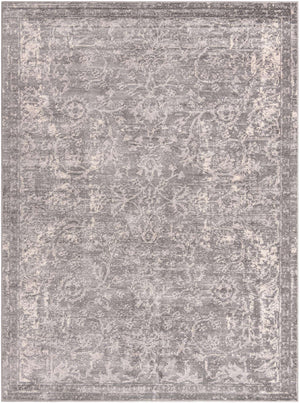 Gray 9' x 12' Portland Rectangle Area Rug 85% Polypropylene & 15% Polyester Vintage Distressed Traditional Carpet for Home Decor for Sale at Rug Engine