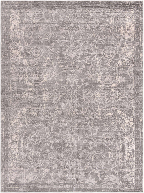 Gray 9' x 12' Portland Rectangle Area Rug 85% Polypropylene & 15% Polyester Vintage Distressed Traditional Carpet for Home Decor for Sale at Rug Engine