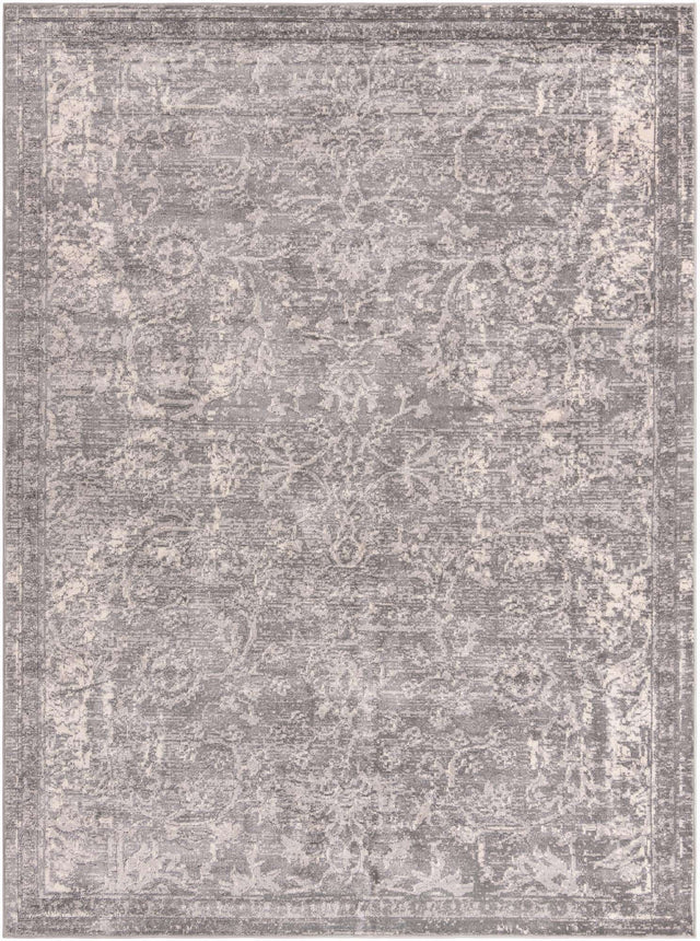 Gray 9' x 12' Portland Rectangle Area Rug 85% Polypropylene & 15% Polyester Vintage Distressed Traditional Carpet for Home Decor for Sale at Rug Engine