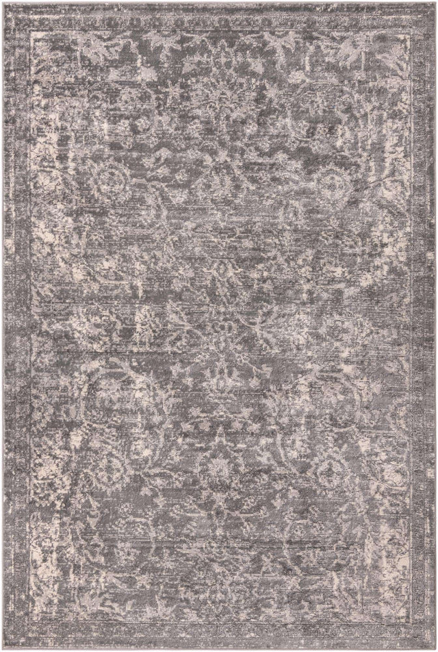 Gray 7' 10 x 11' Portland Rectangle Area Rug 85% Polypropylene & 15% Polyester Vintage Distressed Traditional Carpet for Home Decor for Sale at Rug Engine