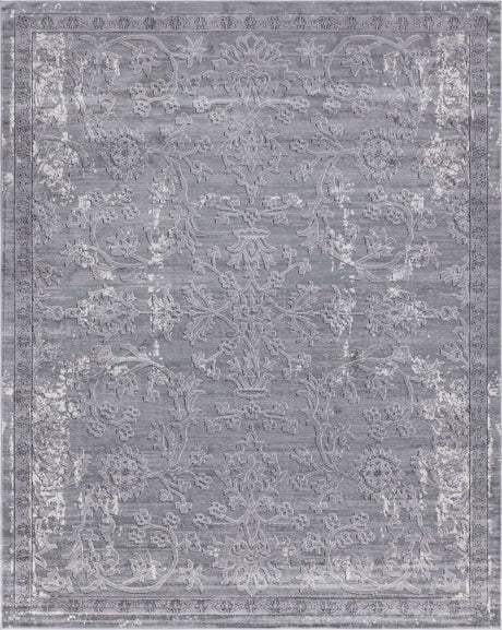 Gray 7' 10 x 10' Portland Rectangle Area Rug 85% Polypropylene & 15% Polyester Vintage Distressed Traditional Carpet for Home Decor for Sale at Rug Engine