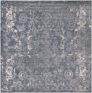 Gray 7' 10 x 7' 10 Portland Square Area Rug 85% Polypropylene & 15% Polyester Vintage Distressed Traditional Carpet for Home Decor for Sale at Rug Engine
