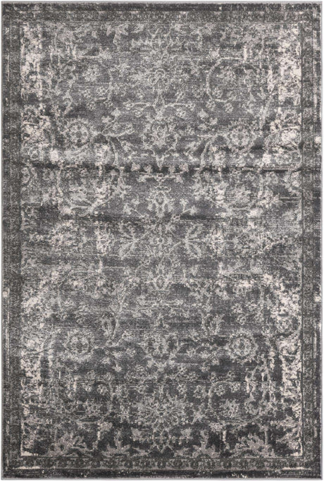 Gray 6' 1 x 9' Portland Rectangle Area Rug 85% Polypropylene & 15% Polyester Vintage Distressed Traditional Carpet for Home Decor for Sale at Rug Engine