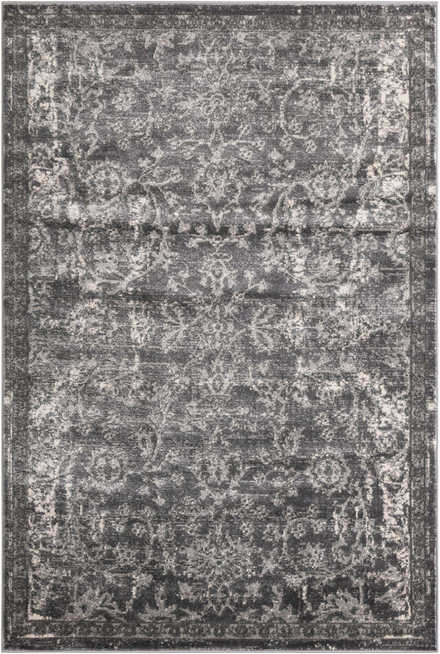 Gray 6' 1 x 9' Portland Rectangle Area Rug 85% Polypropylene & 15% Polyester Vintage Distressed Traditional Carpet for Home Decor for Sale at Rug Engine