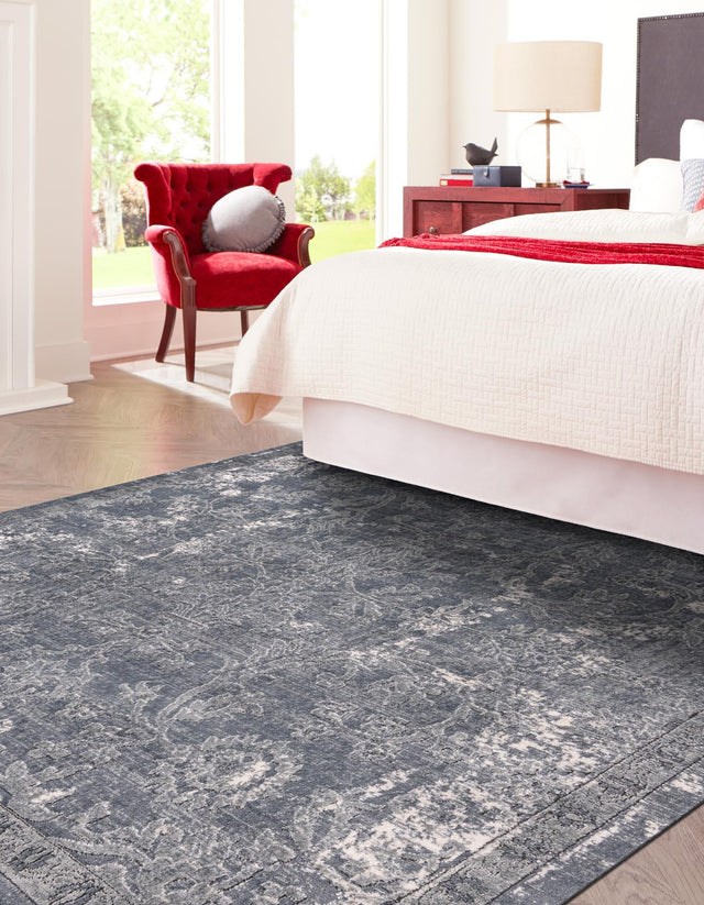 Gray 6' 1 x 6' 1 Portland Square Area Rug 85% Polypropylene & 15% Polyester Vintage Distressed Traditional Carpet for Home Decor for Sale at Rug Engine
