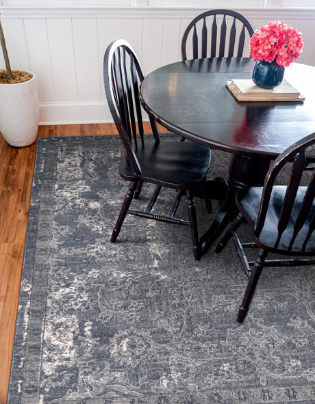 Gray 6' 1 x 6' 1 Portland Square Area Rug 85% Polypropylene & 15% Polyester Vintage Distressed Traditional Carpet for Home Decor for Sale at Rug Engine