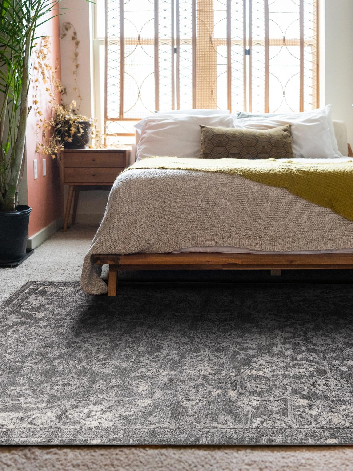 Gray 7' 1 x 10' Portland Rectangle Area Rug 85% Polypropylene & 15% Polyester Vintage Distressed Traditional Carpet for Home Decor for Sale at Rug Engine