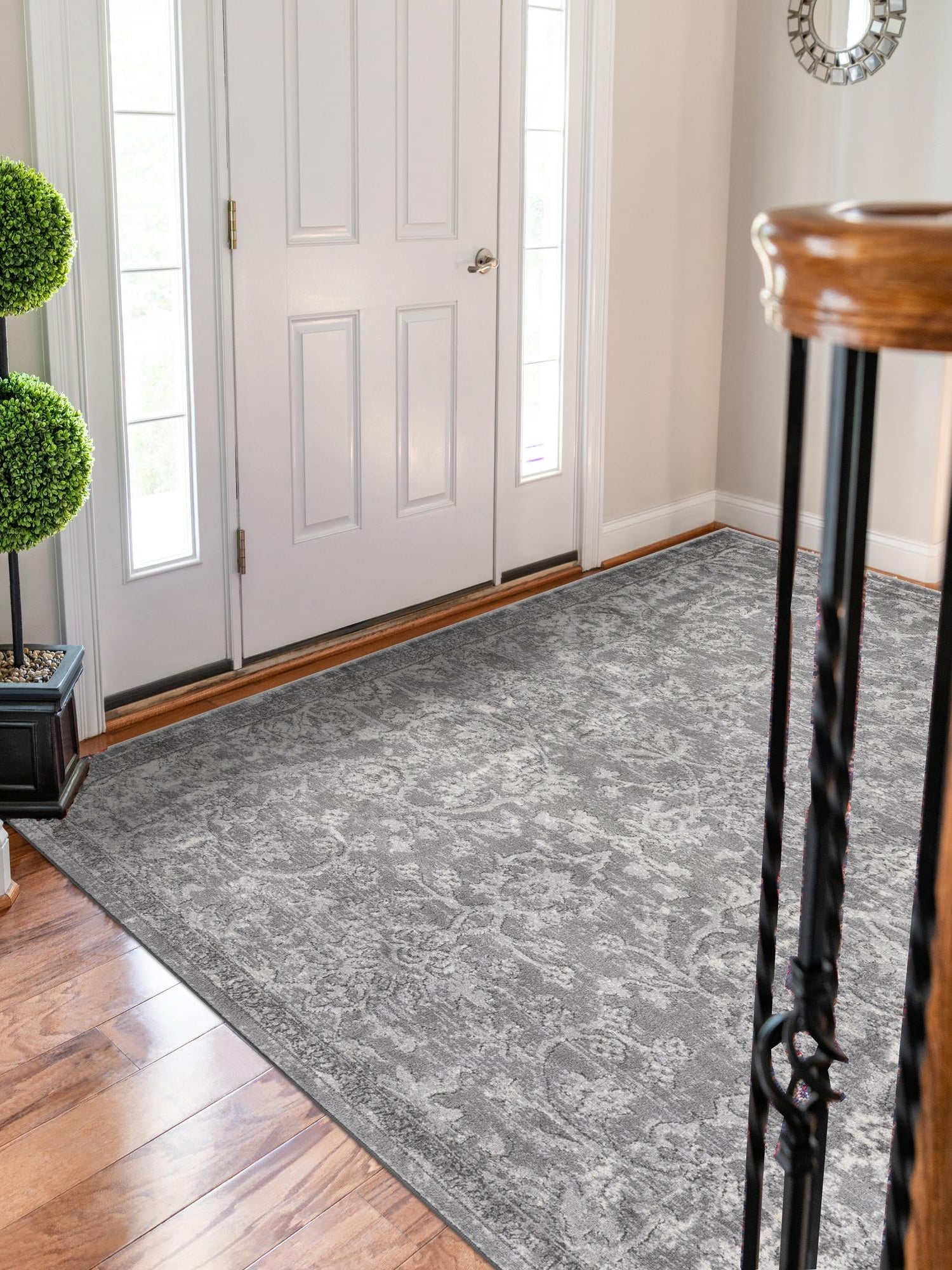 Gray 5' 3 x 8' Portland Rectangle Area Rug 85% Polypropylene & 15% Polyester Vintage Distressed Traditional Carpet for Home Decor for Sale at Rug Engine