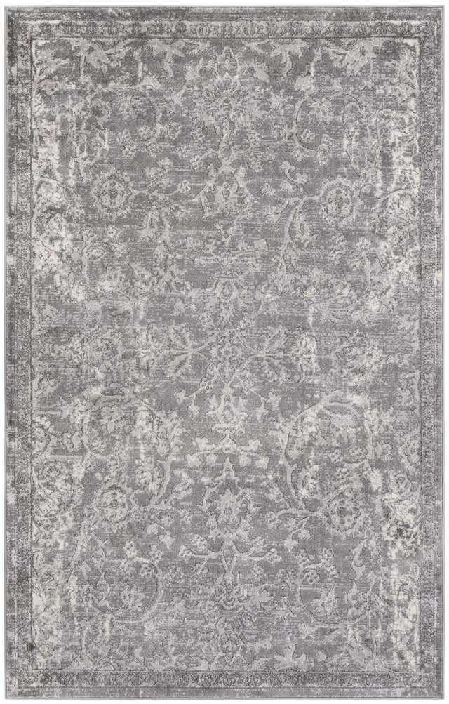 Gray 5' 3 x 8' Portland Rectangle Area Rug 85% Polypropylene & 15% Polyester Vintage Distressed Traditional Carpet for Home Decor for Sale at Rug Engine