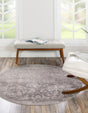 Gray 7' 1 x 7' 1 Portland Round Area Rug 85% Polypropylene & 15% Polyester Vintage Distressed Traditional Carpet for Home Decor for Sale at Rug Engine