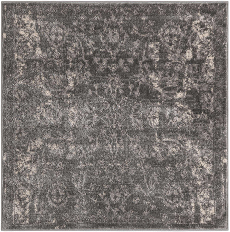 Gray 4' 1 x 4' 1 Portland Square Area Rug 85% Polypropylene & 15% Polyester Vintage Distressed Traditional Carpet for Home Decor for Sale at Rug Engine