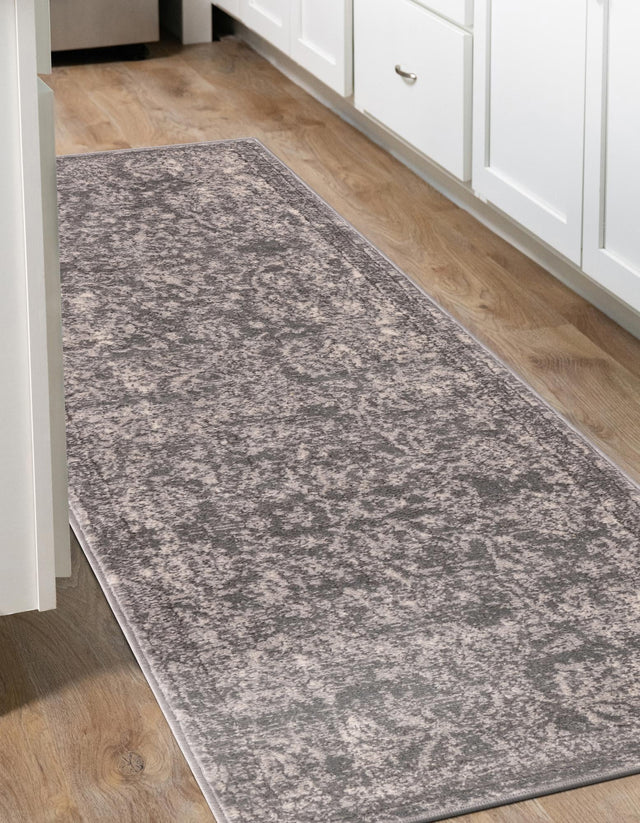 Gray 2' x 8' Portland Runner Area Rug 85% Polypropylene & 15% Polyester Vintage Distressed Traditional Carpet for Home Decor for Sale at Rug Engine