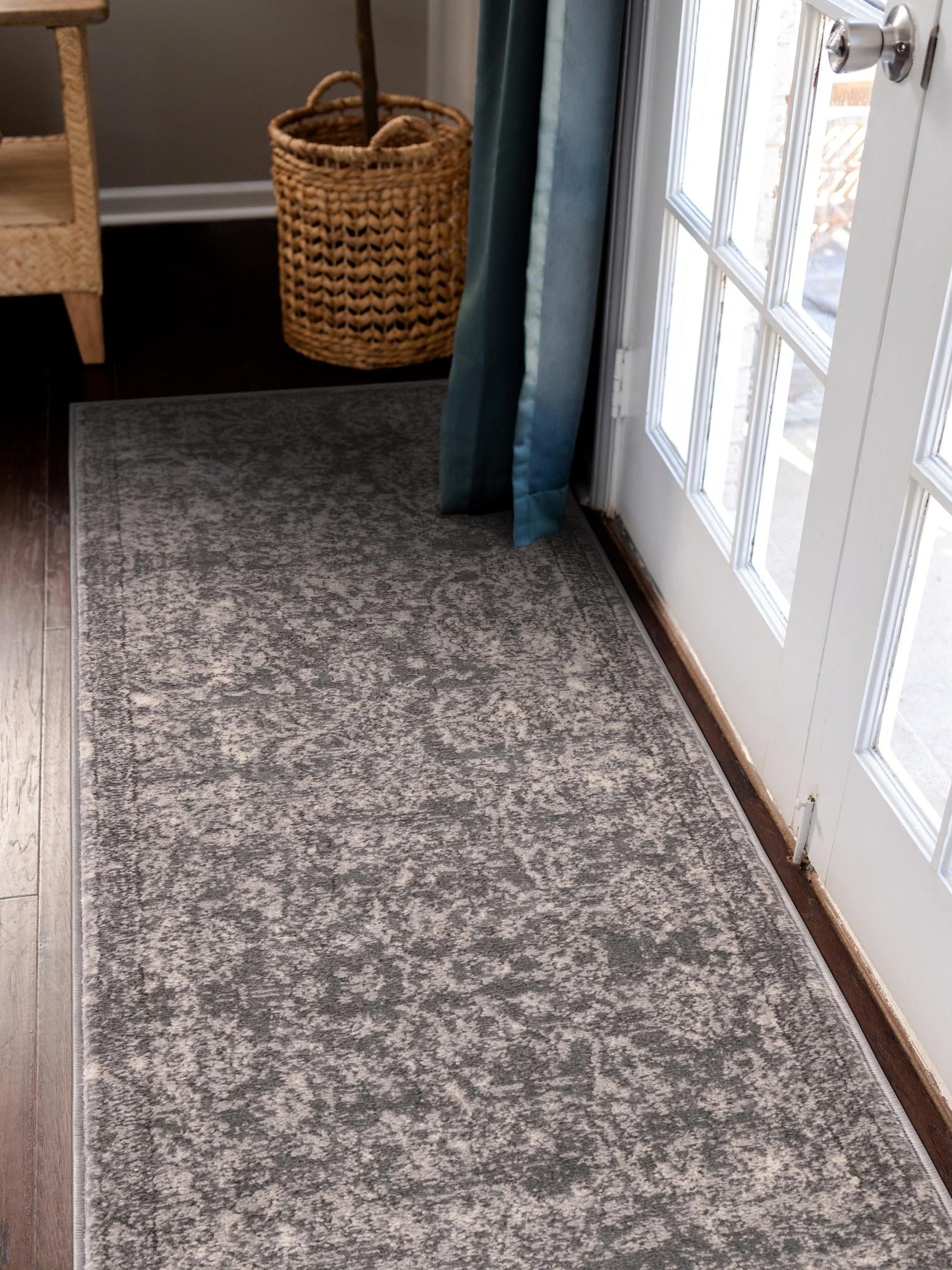 Gray 2' 2 x 12' Portland Runner Area Rug 85% Polypropylene & 15% Polyester Vintage Distressed Traditional Carpet for Home Decor for Sale at Rug Engine