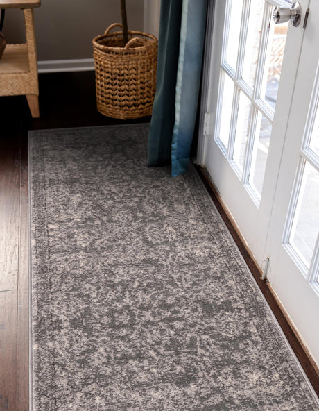 Gray 2' 2 x 12' Portland Runner Area Rug 85% Polypropylene & 15% Polyester Vintage Distressed Traditional Carpet for Home Decor for Sale at Rug Engine