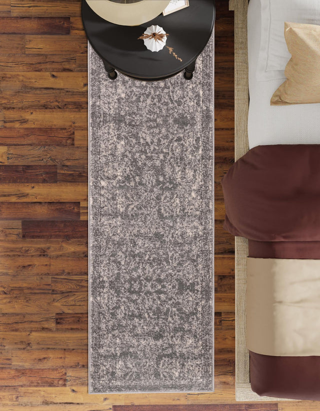 Gray 2' x 6' 1 Portland Runner Area Rug 85% Polypropylene & 15% Polyester Vintage Distressed Traditional Carpet for Home Decor for Sale at Rug Engine