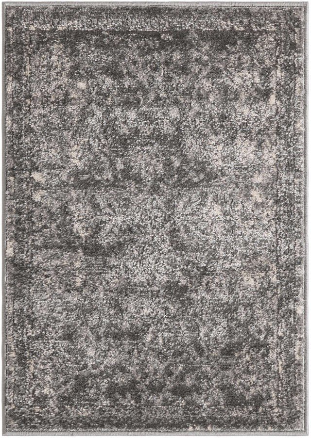 Gray 2' 2 x 3' 1 Portland Rectangle Area Rug 85% Polypropylene & 15% Polyester Vintage Distressed Traditional Carpet for Home Decor for Sale at Rug Engine