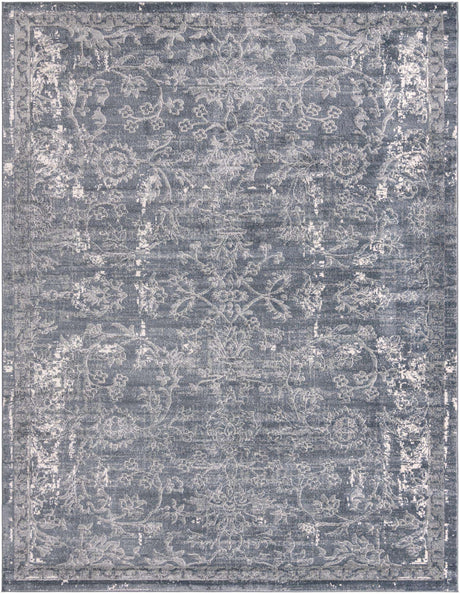 Blue 9' x 12' Portland Rectangle Area Rug 85% Polypropylene & 15% Polyester Vintage Distressed Traditional Carpet for Home Decor for Sale at Rug Engine