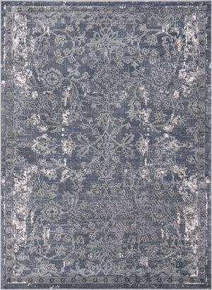 Blue 7' 10 x 11' Portland Rectangle Area Rug 85% Polypropylene & 15% Polyester Vintage Distressed Traditional Carpet for Home Decor for Sale at Rug Engine