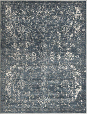 Blue 7' 10 x 10' Portland Rectangle Area Rug 85% Polypropylene & 15% Polyester Vintage Distressed Traditional Carpet for Home Decor for Sale at Rug Engine