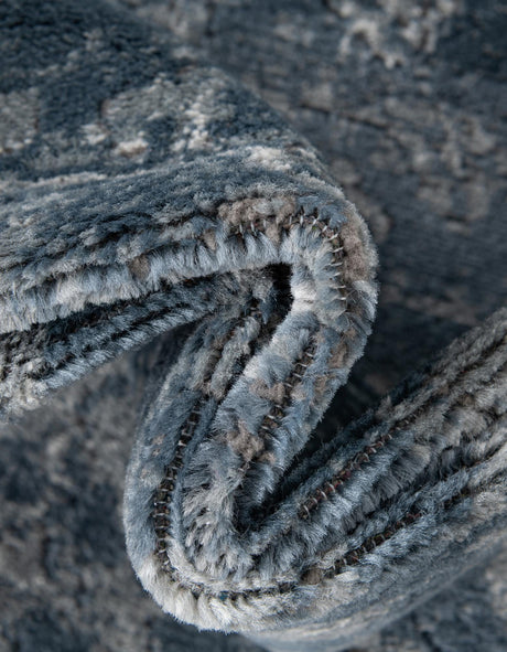 Blue 10' x 10' Portland Square Area Rug 85% Polypropylene & 15% Polyester Vintage Distressed Traditional Carpet for Home Decor for Sale at Rug Engine