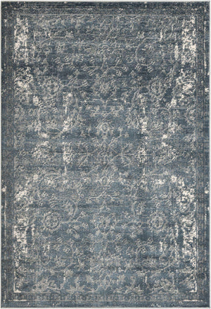 Blue 7' 1 x 10' Portland Rectangle Area Rug 85% Polypropylene & 15% Polyester Vintage Distressed Traditional Carpet for Home Decor for Sale at Rug Engine
