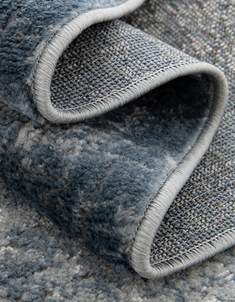 Blue 10' x 10' Portland Square Area Rug 85% Polypropylene & 15% Polyester Vintage Distressed Traditional Carpet for Home Decor for Sale at Rug Engine