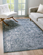 Blue 4' 1 x 6' 1 Portland Rectangle Area Rug 85% Polypropylene & 15% Polyester Vintage Distressed Traditional Carpet for Home Decor for Sale at Rug Engine