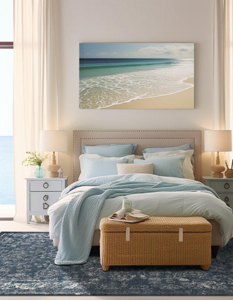 Blue 10' x 13' 1 Portland Rectangle Area Rug 85% Polypropylene & 15% Polyester Vintage Distressed Traditional Carpet for Home Decor for Sale at Rug Engine